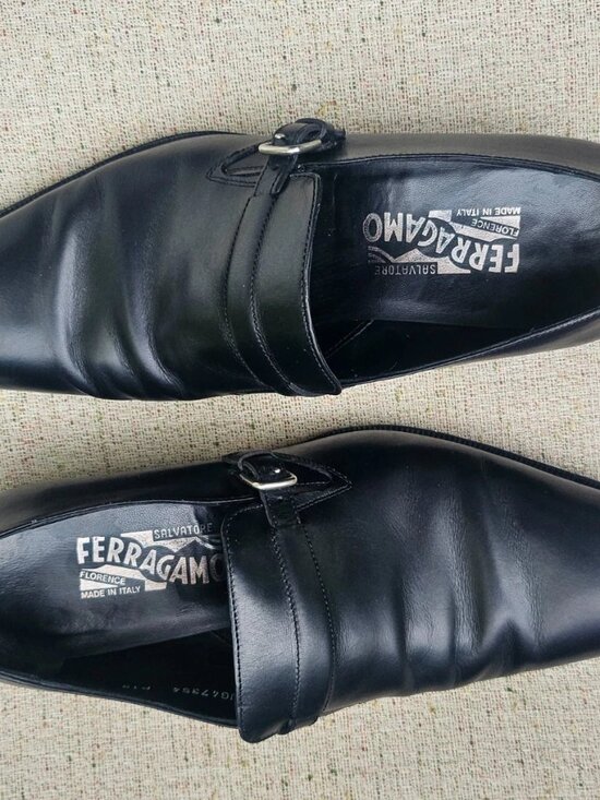 Vintage Salvatore Ferragamo Men Shoes Slip On Black Leather Size 7EE Made Italy main image 7